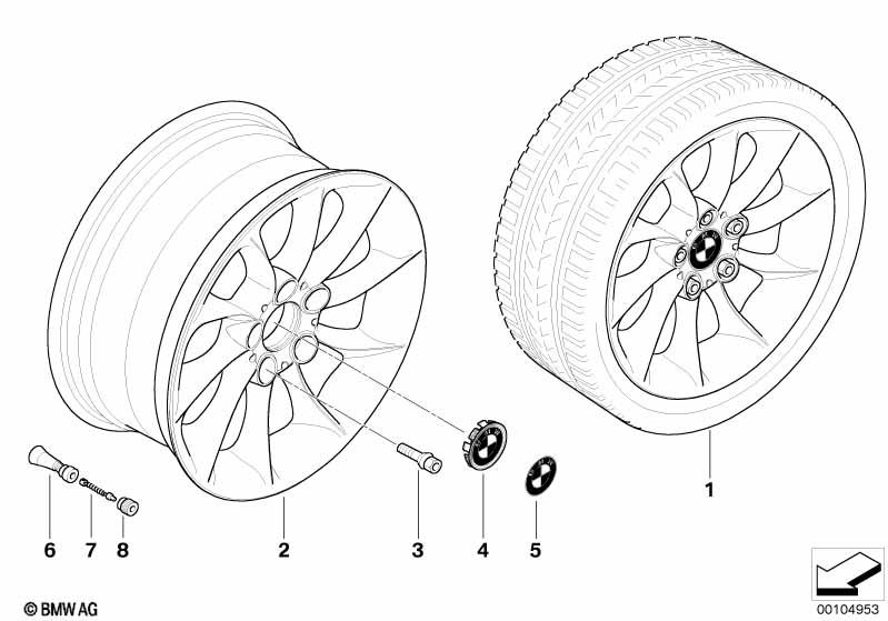 Genuine Alloy Wheel x1 17" Turbine Style 106 Rim 36 11 6 758 191 view 3