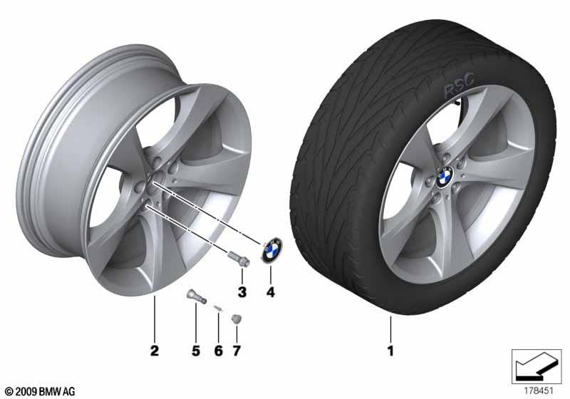 Genuine Alloy Wheel x1 19" Star-Spoke 311 Rear Rim 36 11 6 792 682 view 3
