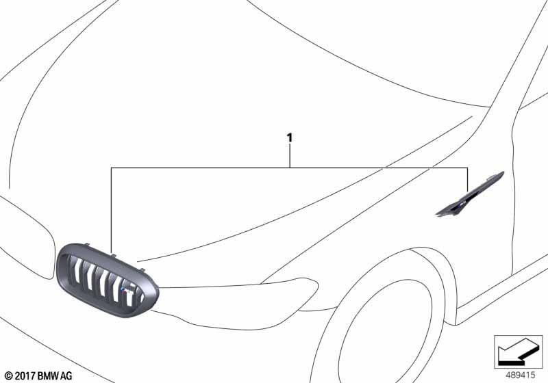 Genuine M Performance Trim Front Ornamental Grille 51 13 2 456 162 view 3