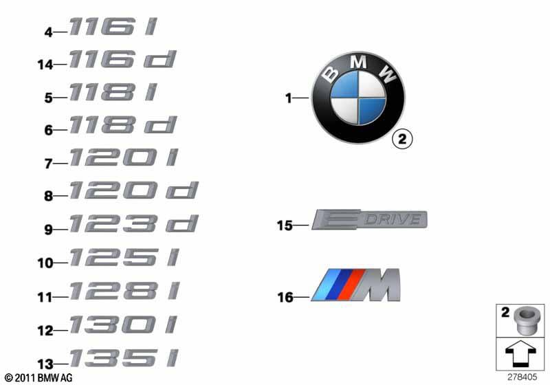 Genuine "123d" Adhesive Sticker Emblem 51 14 7 183 157 view 3