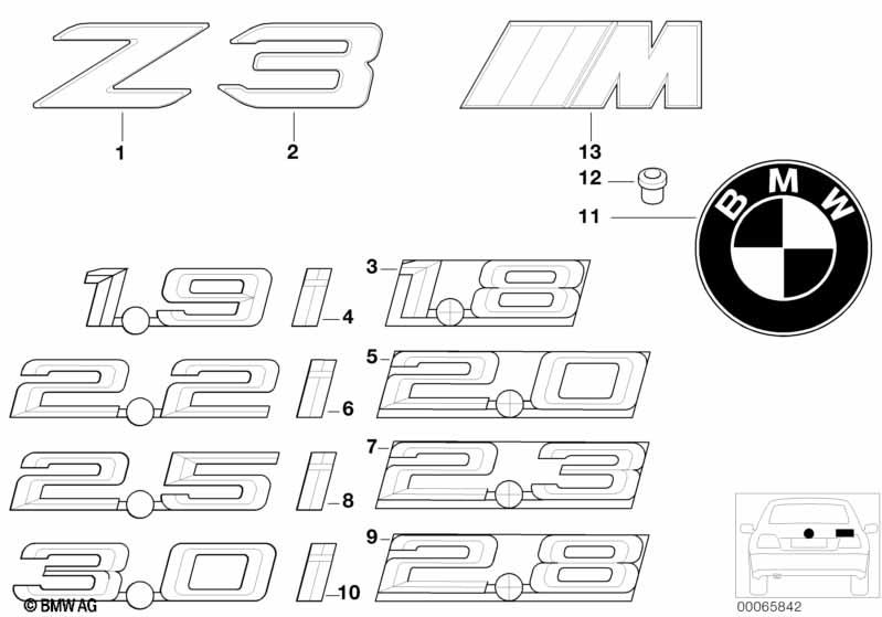 Genuine "1.9" Self-Adhesive Sticker Boot/Trunk Badge Emblem 51 14 8 413 707 view 3