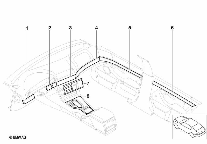 Genuine Centre Console Dashboard Insert Trim 51 16 2 695 575 view 3