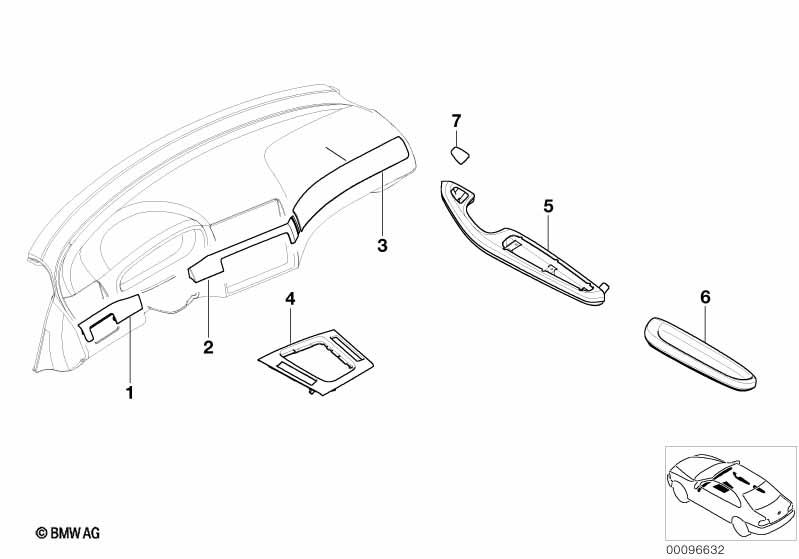 Genuine Centre Console Gearstick Surround Titan 51 16 7 904 342 view 3