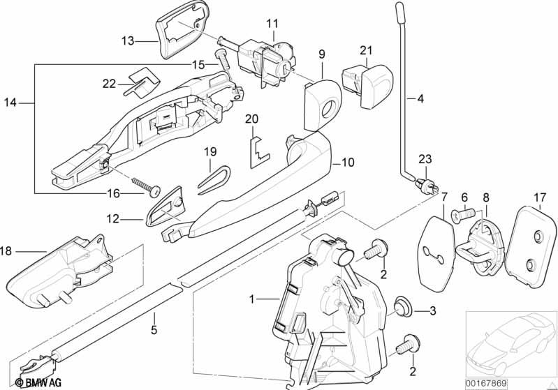 Genuine Right Door Exterior Lock Cover Chrome 51 21 8 229 624 view 3
