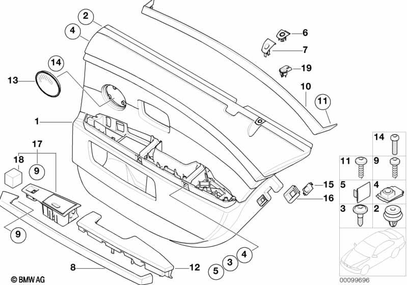 Genuine Cover Plug For Rear Door Trim - Dark Silver 51 41 7 025 647 view 3