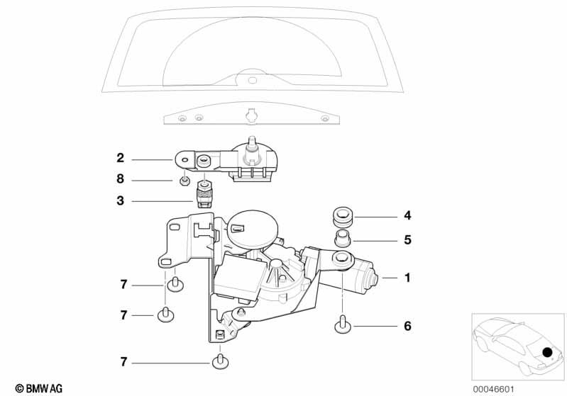 Genuine Windscreen Window Wipershaft Pivot Spare Fits E46 61628220831 view 3