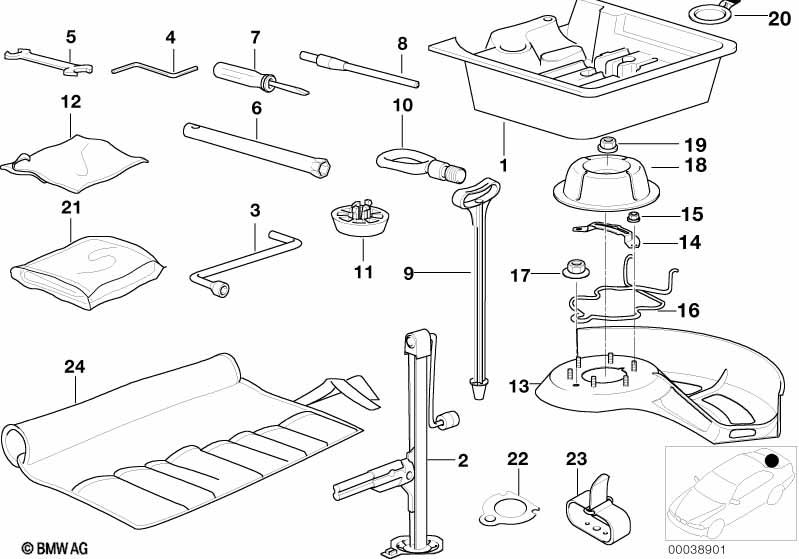 Genuine Lifting Car Jack Steel For Trunk 71 12 1 181 801 view 3