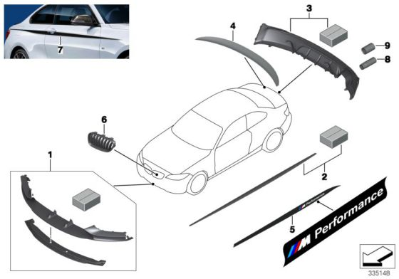 Genuine M Performance Essential Styling Pack - Bumper Grille + Spoiler view 3