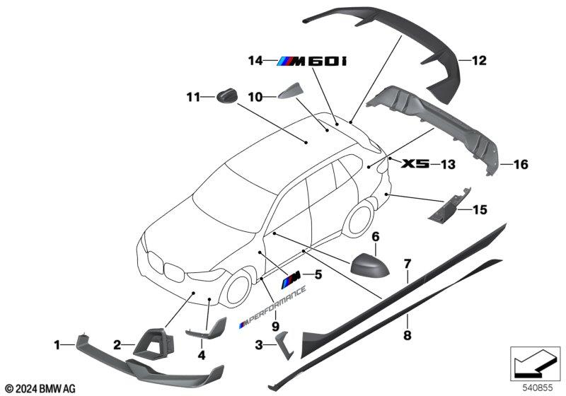 Genuine M Performance Right OS Brake Air Inlet Trim Carbon MSP 51115A3E056 view 2