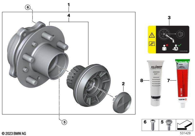 Genuine M Performance Central Locking Wheel Hub Retrofit Kit 31208837298 view 2