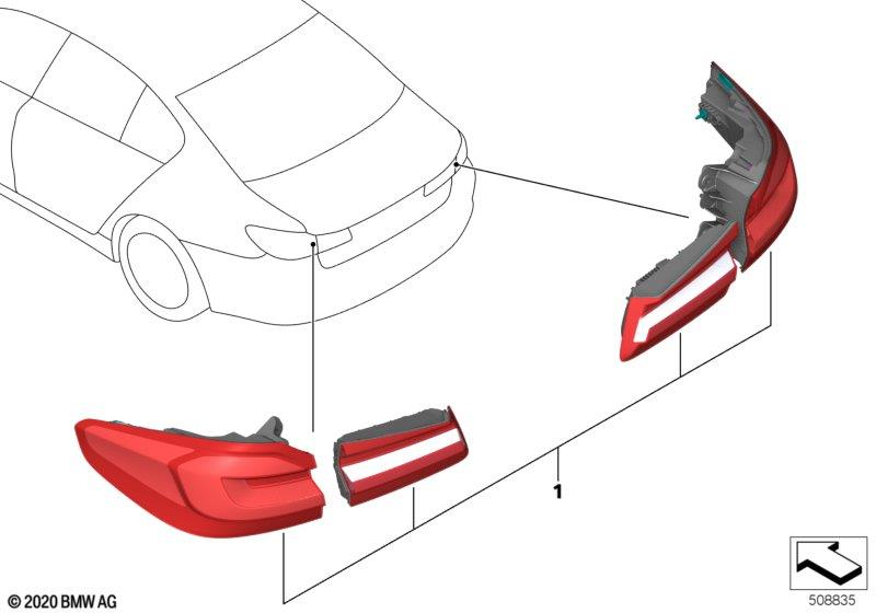 Genuine Rear Light Retrofit Kit Facelift Replacement Fits F90 63135A2AEC0 view 2