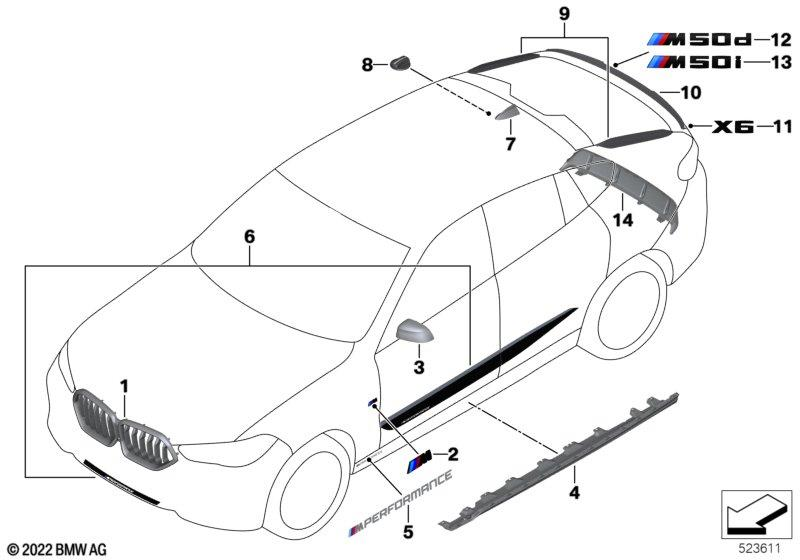 Genuine M Performance Rear Diffuser Carbon Fits G06 G06 LCI 51125A12C87 view 2