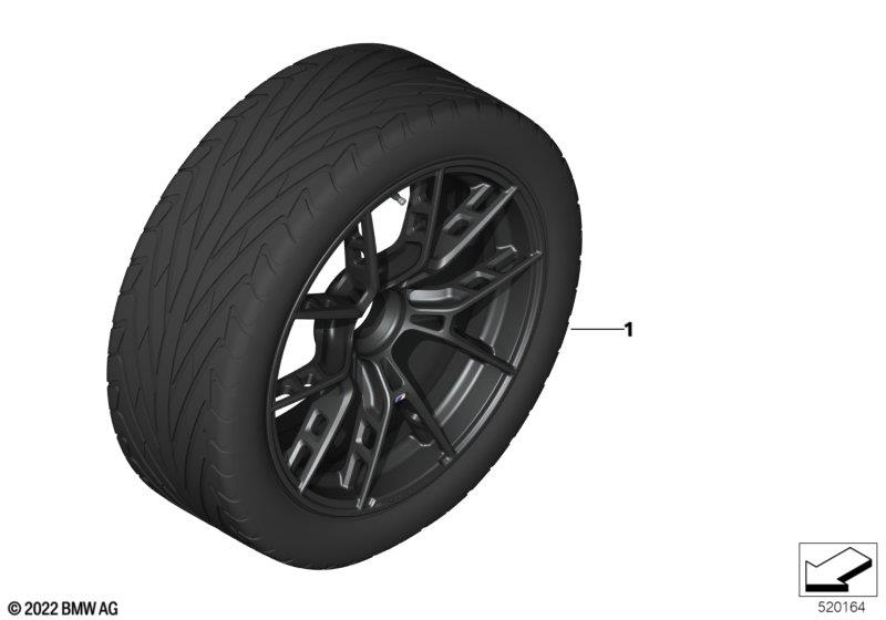 Genuine M Performance Y Spoke Rim Tyre Set Wheel x4 Summer 19" 36115A072C4 view 2
