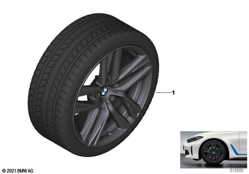 Genuine Double Spoke Rim Tyre Set Wheel x1 Winter Grey 18" 36115A45E02 view 2