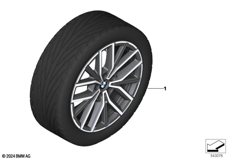 Genuine M Performance 2 Spoke Rim Tyre Set Wheel x4 Summer 18" 36115B5C3D3 view 2