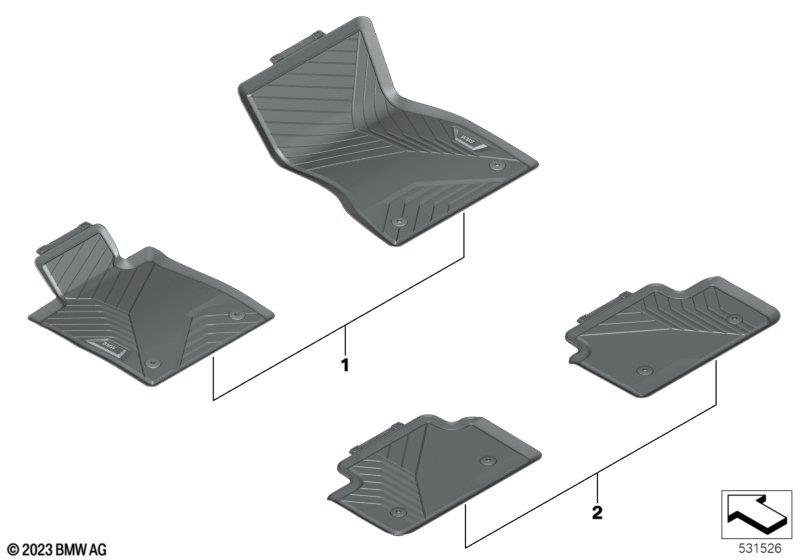 Genuine Front Floor Mats Set All Weather RHD Fits G60 G61 51475A87FF1 view 2