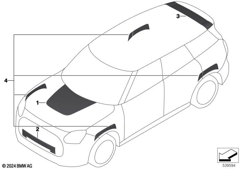 Genuine Heritage Rear Spoiler Adhesive Film Customised Fits U25 51145B3EEB2 view 2