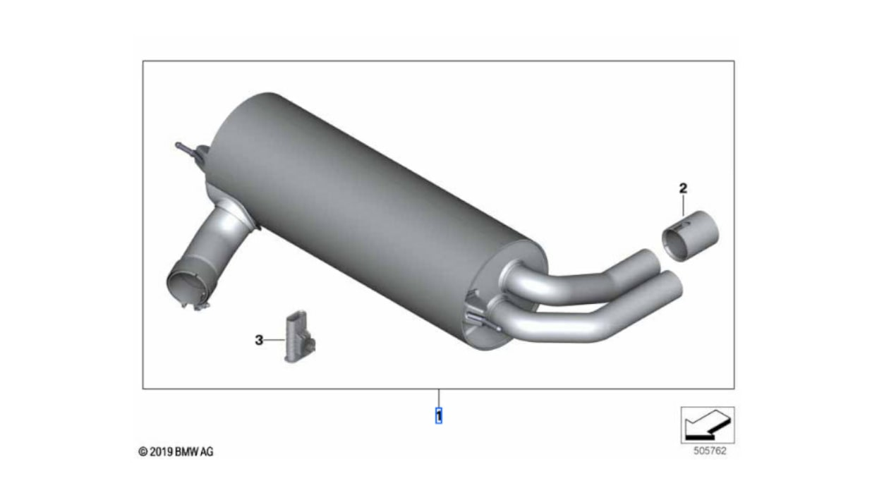 Genuine M Performance Silencer Fits F30 LCI F31 LCI F32 F32 LCI 18302349670 view 2