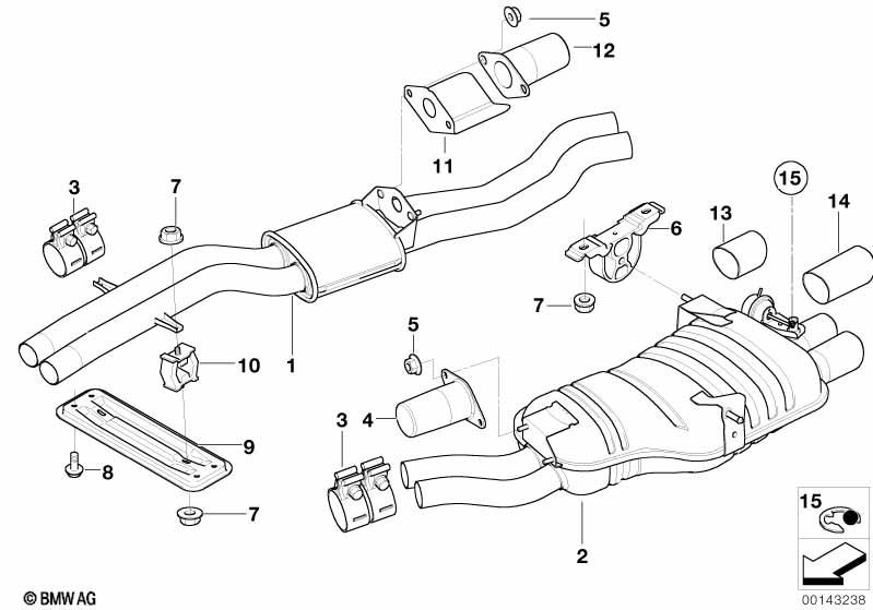 Genuine Exhaust Tailpipe Tip Trim Chrome 18 10 7 511 434 view 3