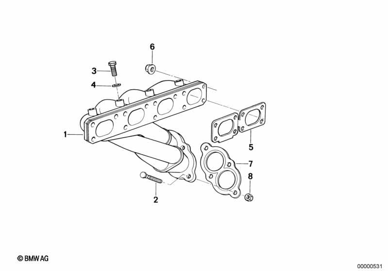 Genuine Exhaust Manifold Gasket Asbestos Free 18 30 1 711 969 view 3