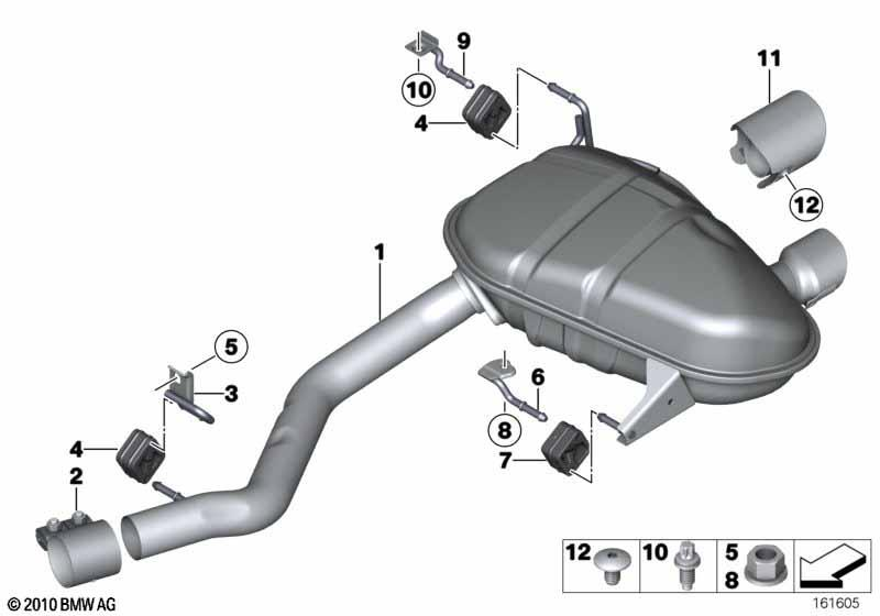 Genuine Exhaust Tailpipe Tip Trim Aluminium 18 30 7 576 822 view 3