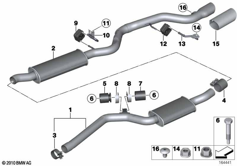 Genuine Exhaust Tailpipe Trim Black Chrome 18 30 7 805 915 view 3