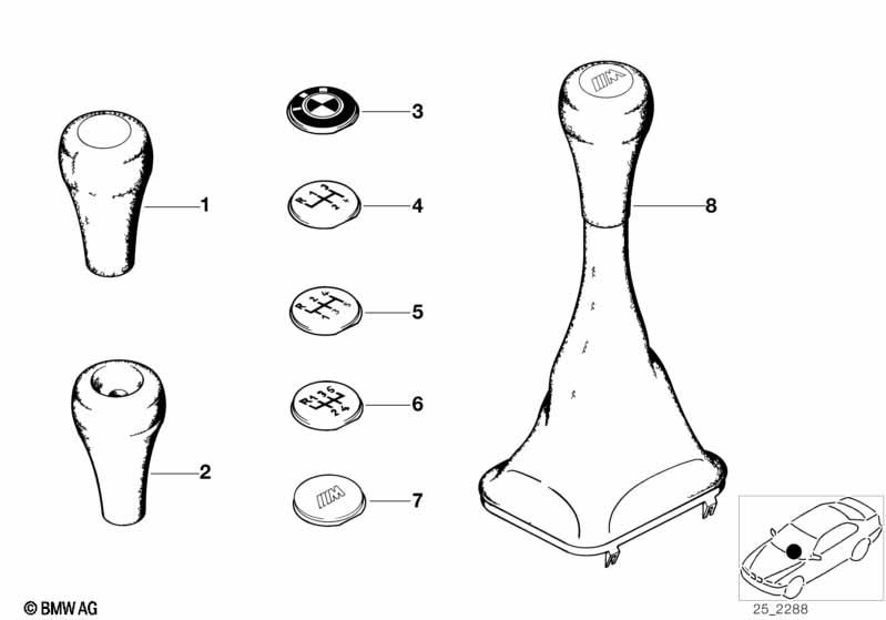 Genuine Gear Stick/Shift Knob Leather Black 25 11 1 221 284 view 3