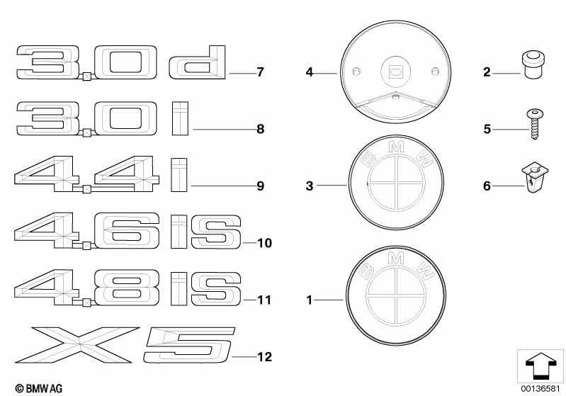 Genuine "3.0d" Self-Adhesive Sticker Badge Emblem Right 51 14 7 008 541 view 3