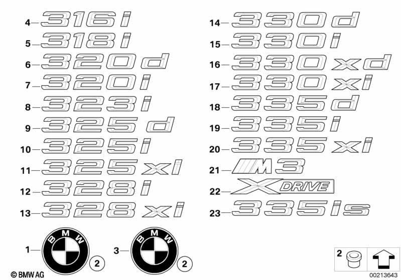 Genuine "330d" Adhesive Sticker Badge Emblem 51 14 7 166 216 view 3