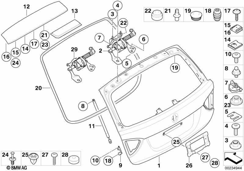 Genuine Gas Pressurized Spring Strut For Trunk Lid 51 24 7 127 875 view 3