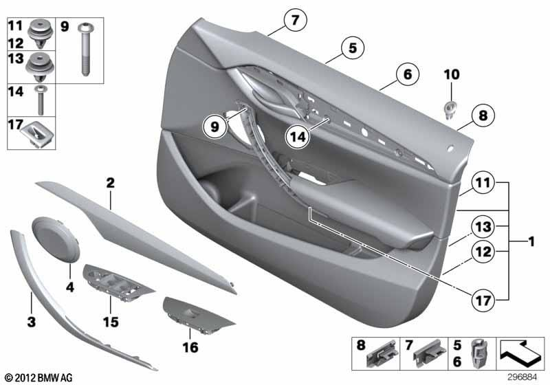 Genuine Interior Door Trim Strip Front Left Aluminium 51 41 2 991 391 view 3