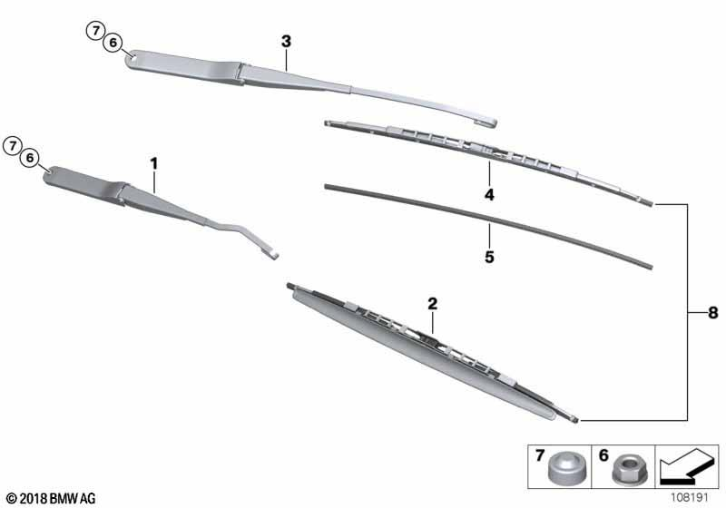 Genuine Front Wiper Blade Driver Side 61 61 7 198 670 view 3