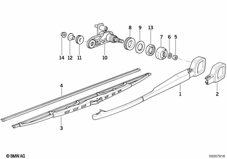 Genuine Rear Windscreen Window Wiper Blade 61 62 7 074 477 view 3