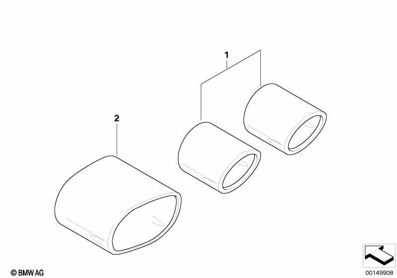 Genuine Exhaust Tailpipe Tip Cover Trim Chrome 82 12 0 405 099 view 3