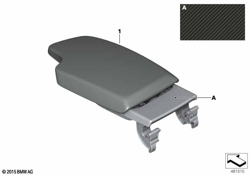 Genuine M Performance Front Middle Armrest Alcantara For LHD F80 51162405919 view 2