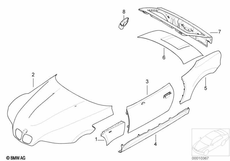 Genuine Right Exterior Entrance Replacement Rocker Panel 41 21 8 401 406