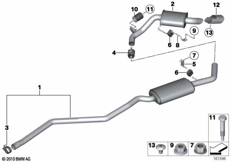 Genuine Exhaust Tailpipe Tip Trim Aluminium 18 30 7 803 692 view 3