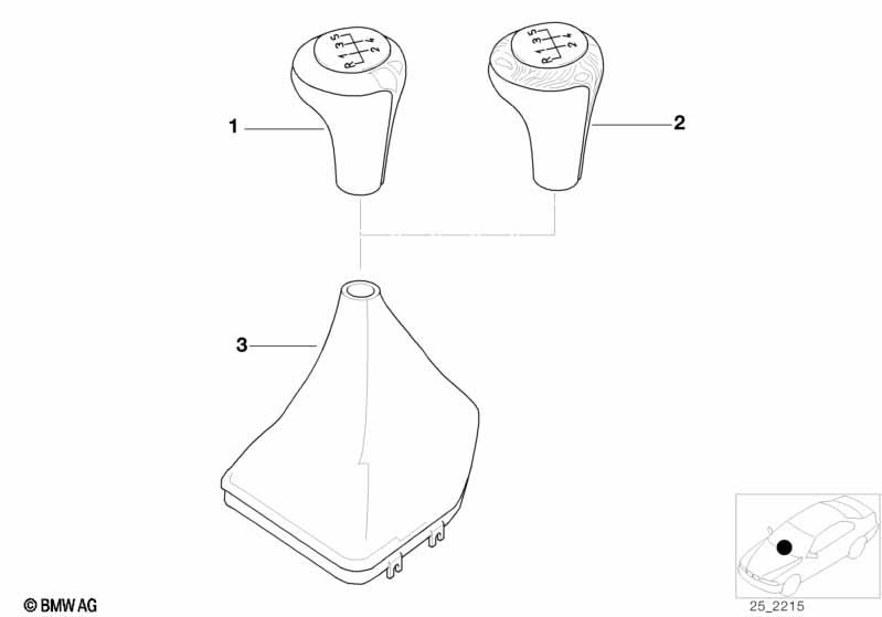 Genuine M Leather Gear Stick Knob Black 25 11 2 229 183 view 3