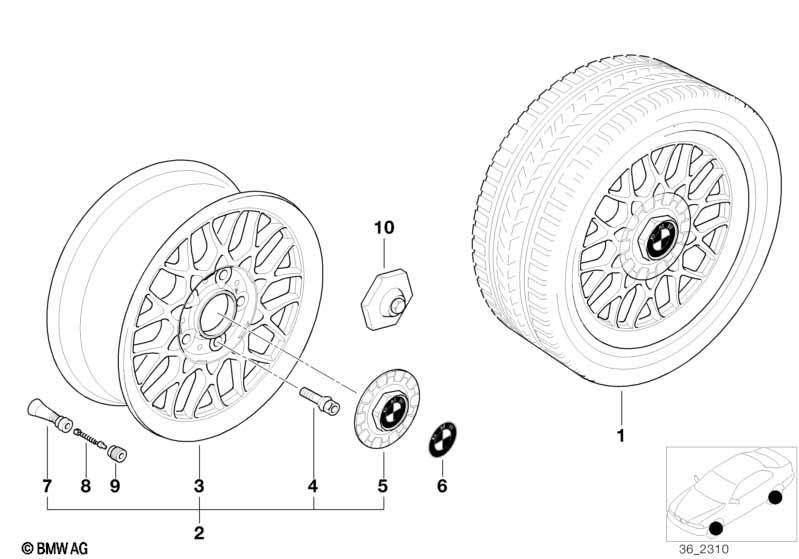 Genuine Alloy Wheel Centre Cover Hub Cap 36 13 1 092 734 view 3