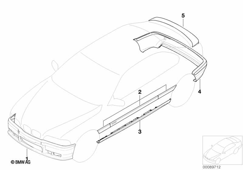 Genuine M Door Moulding Trim Strips Retrofit Kit 51 13 2 267 003 view 3