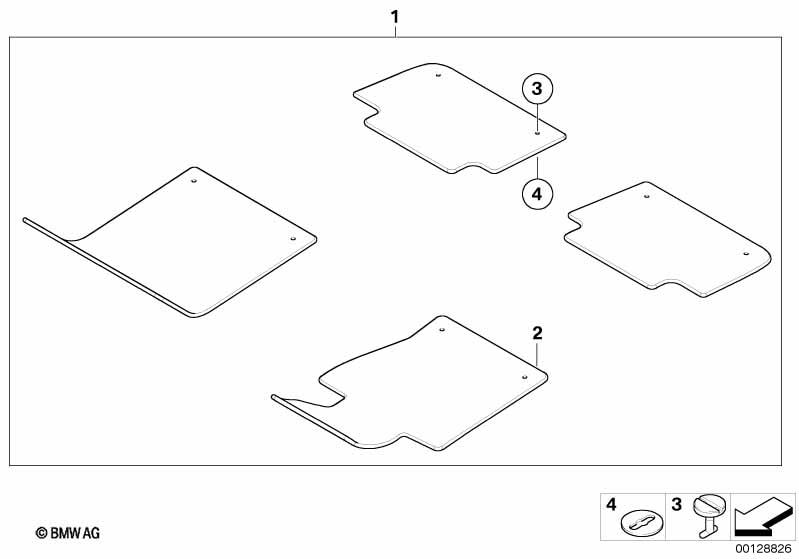 Genuine Tailored Floor Mat Set Velour Blue 51 47 8 216 210 view 3