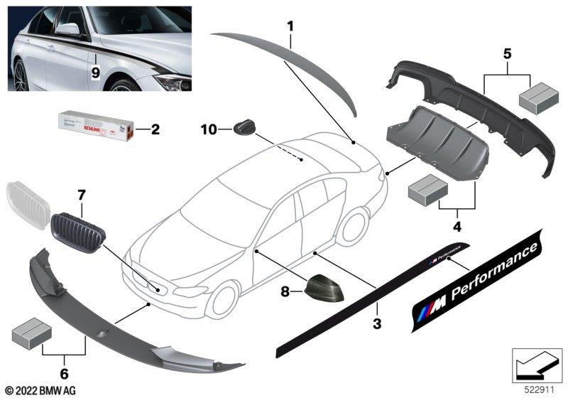 Genuine Performance Rear Spoiler Carbon 51 62 2 163 505 view 3