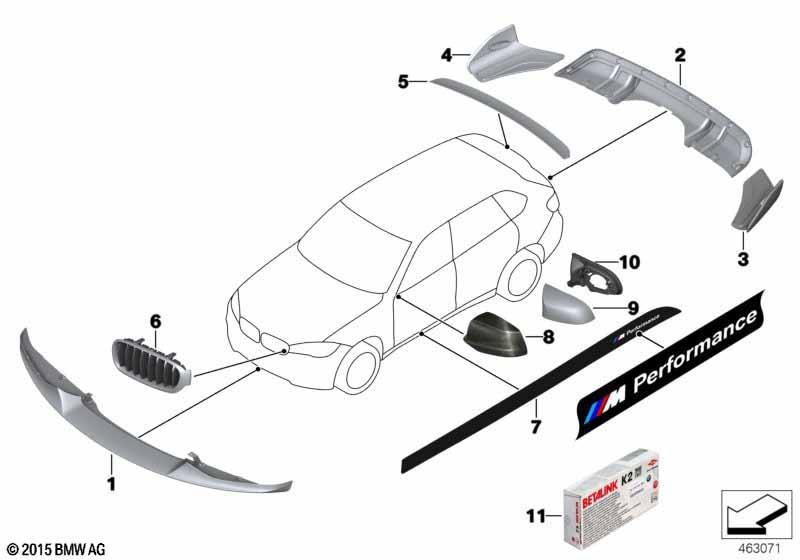 Genuine M Performance Rear Roof Spoiler Wing Gloss Black Finish 51 62 2 284 954 view 3