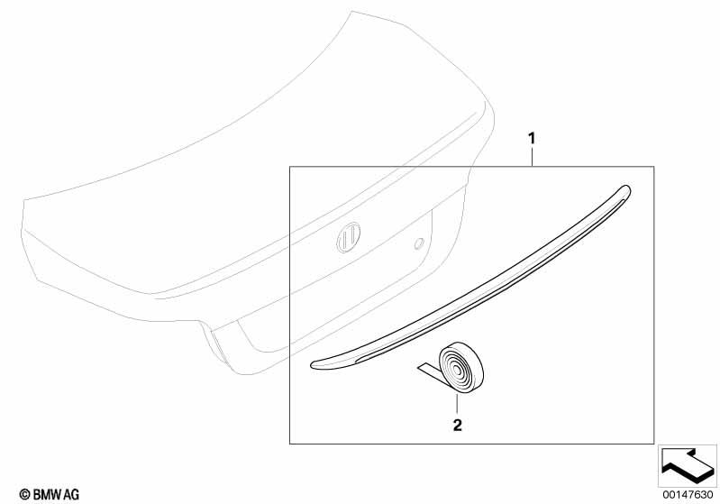 Genuine Rear Spoiler Adhesive Tape 51 62 8 040 053 view 3