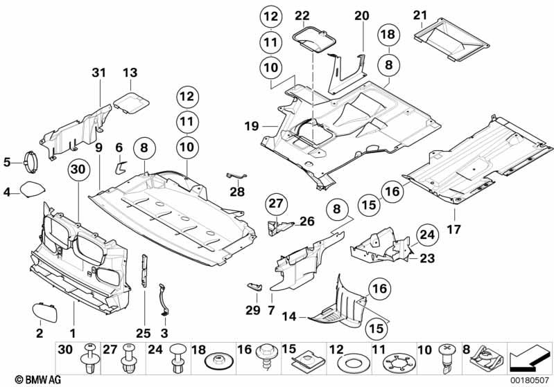 Genuine Inner Lower Left Engine Cover Fender Liner view 3