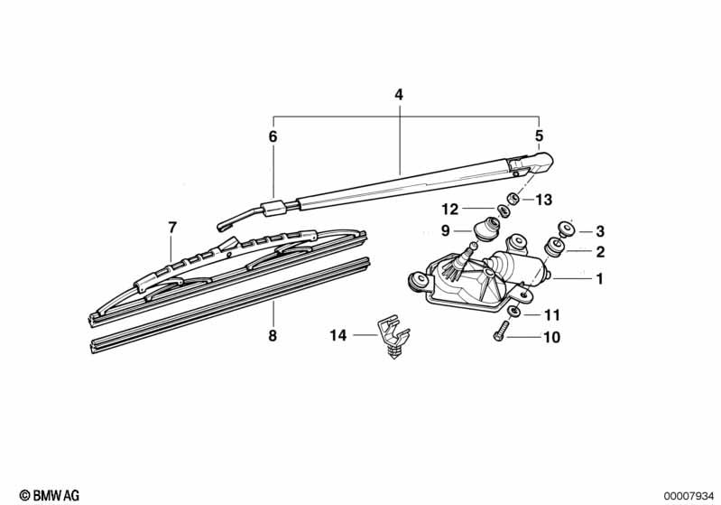 Genuine Rear Window Wiper Blade 61 62 7 140 958 view 3