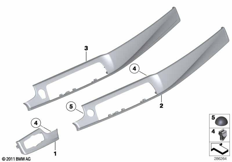 Genuine Dashboard Panel Trim Left Fineline 51 45 9 192 945 view 3