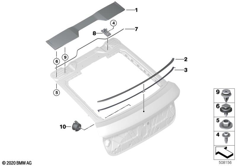 Genuine Rear Spoiler Adhesive Tape MSP CFK Fits G06 G06 LCI F96 51628083221