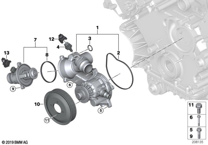 Genuine Mechanical Coolant Water Pump Thermostat Replacement 11 51 7 524 551