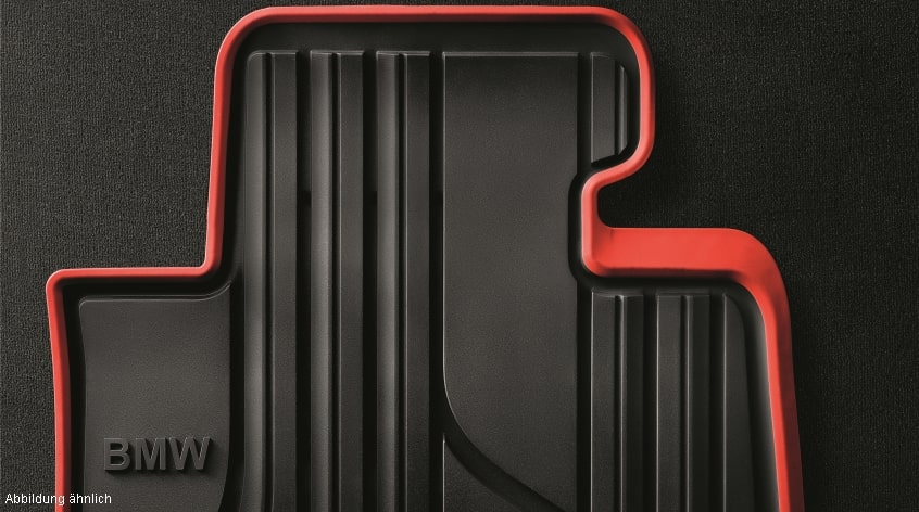 Genuine Rear Floor Mats All Weather Anthracite Red Fits F46 51472287864